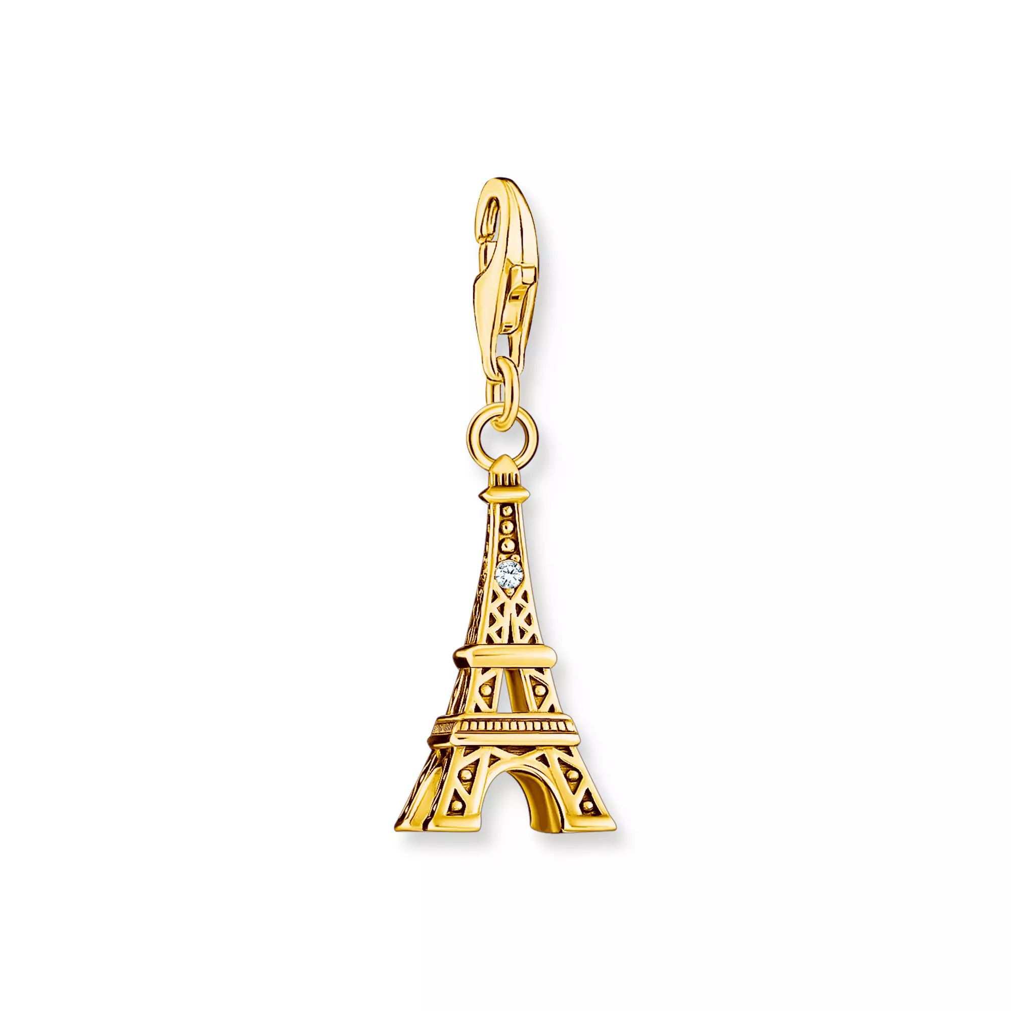 Thomas Sabo Charm-Anhänger - Eiffelturm - Silber Gelbgold verg. & Zirkonia