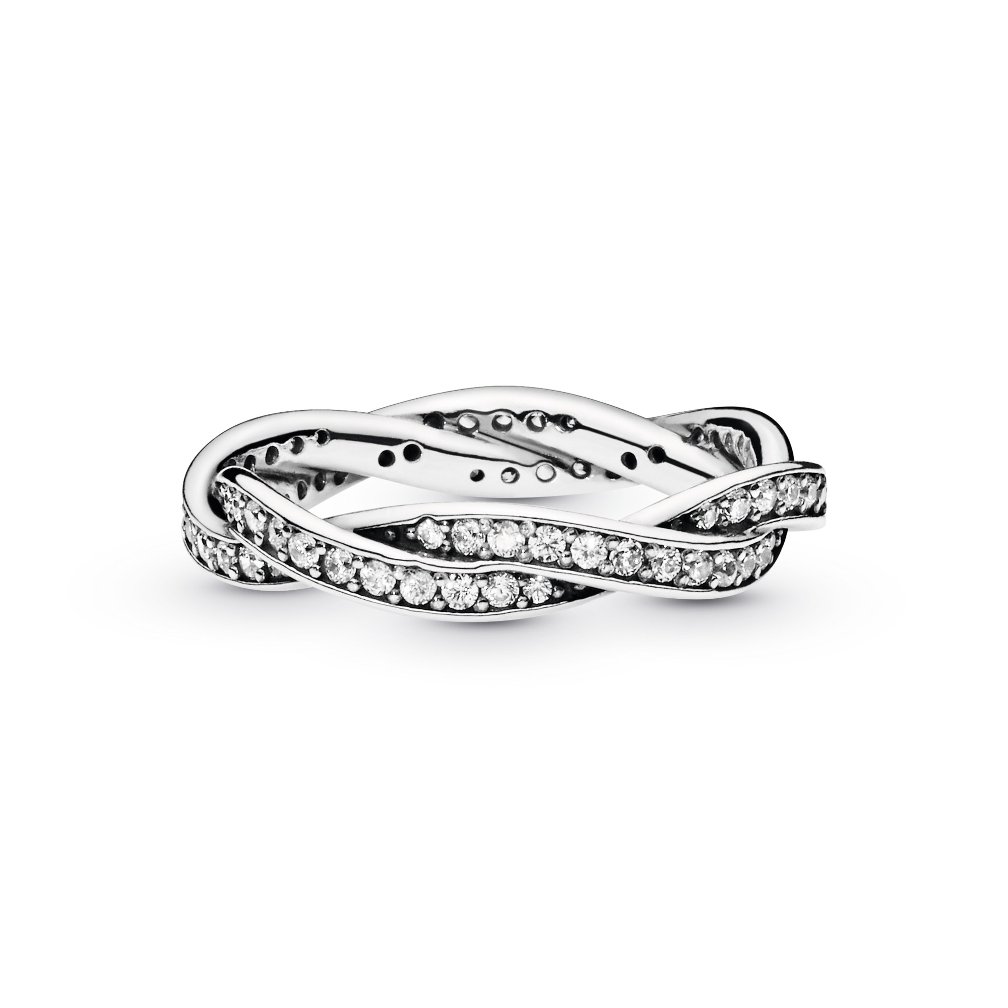 PANDORA verflochtener Silberring mit Zirkonia – Ansicht 3