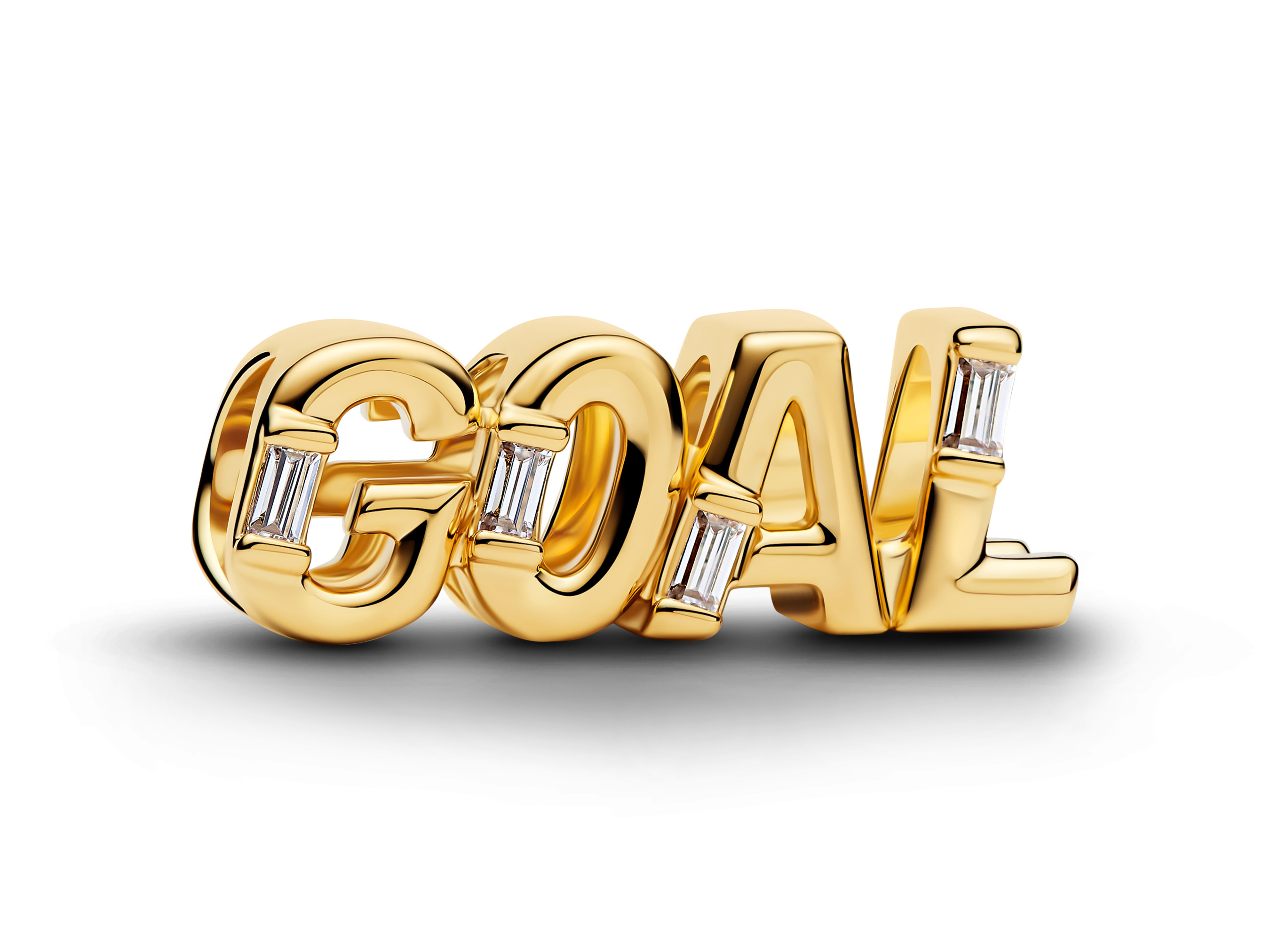 Pandora 764709C01 - Goal-Schriftzug-Charm Zirkonia - Gelbgold Vergoldung