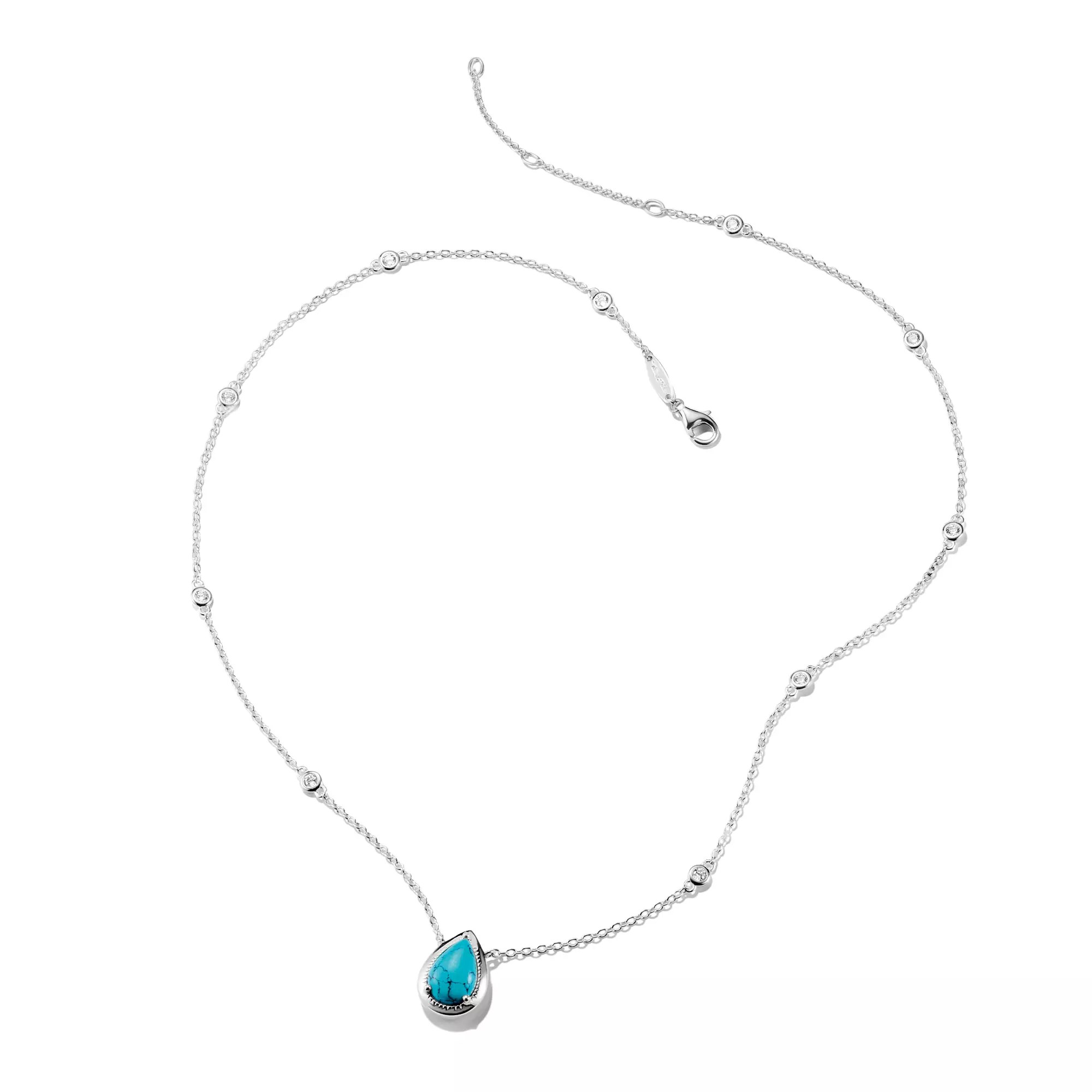Thomas Sabo ELYNDRA Kette 45 - 50 cm - Sterling Silber & imit. Türkis & Zirkonia - Türkis – Ansicht 3
