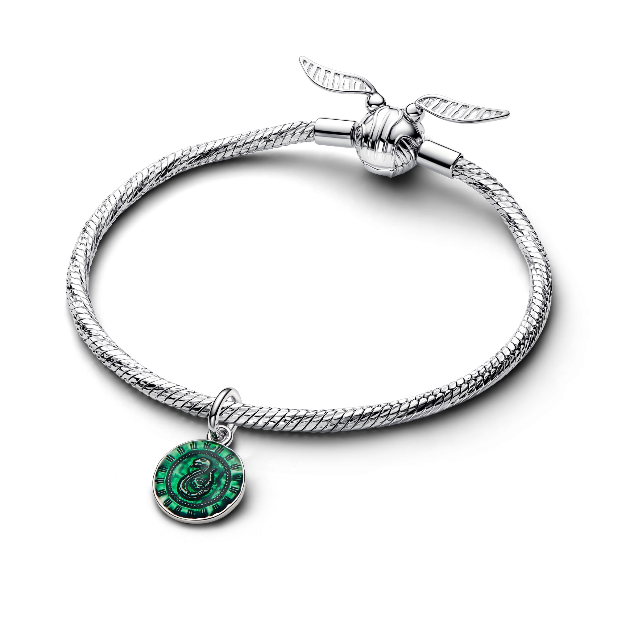 Pandora Harry Potter - Medaillon-Charm Slytherin - Sterling Silber – Ansicht 3