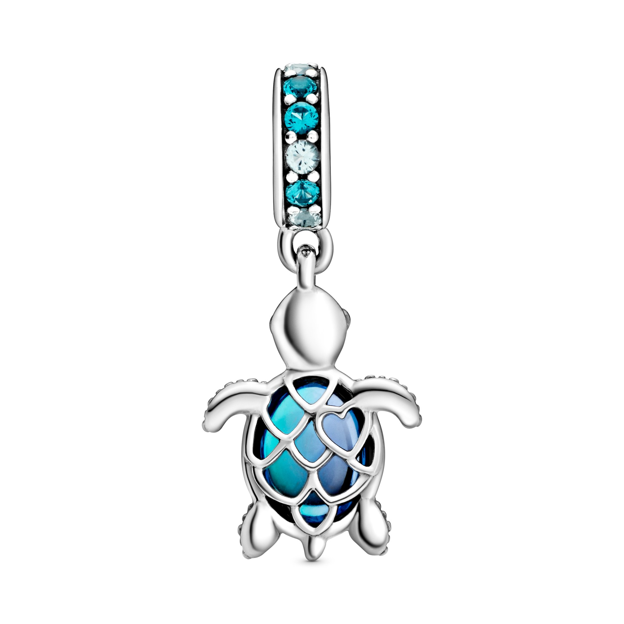 Pandora Silber Muranoglas-Charm Meeresschildkröte, baumelnd - Kristall – Ansicht 2