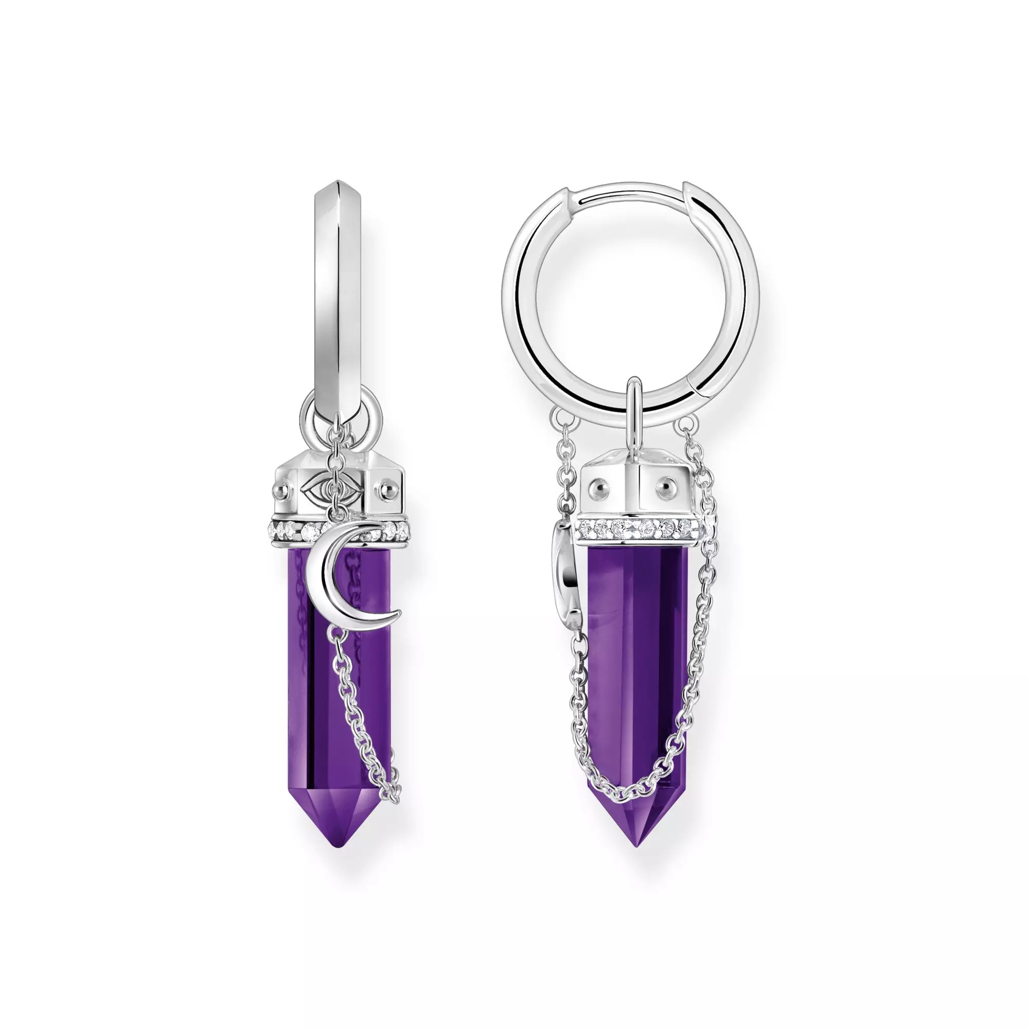 Thomas Sabo Creolen - Silber geschw. & Zirkonia - Violett - Pendel