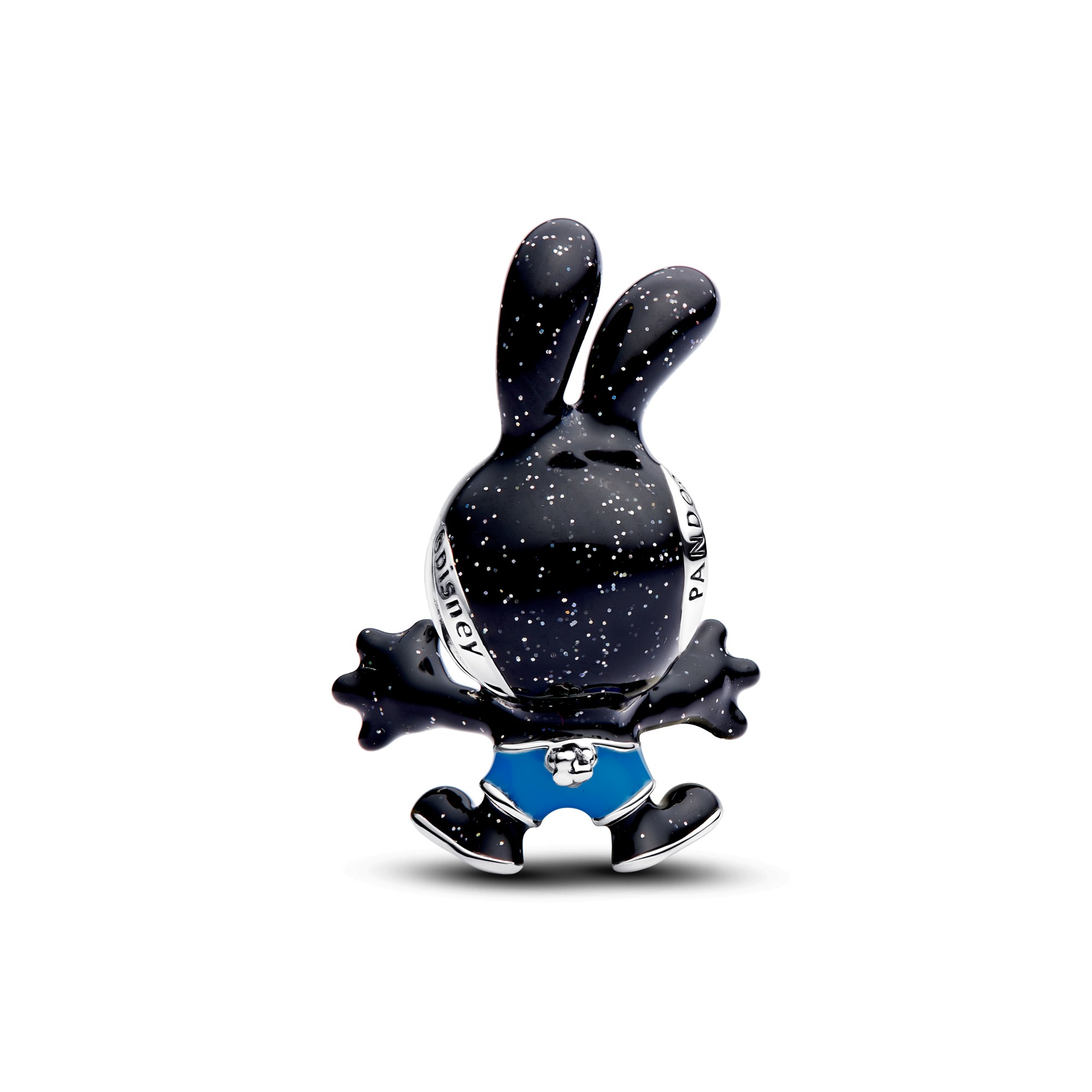 Pandora Disney Oswald, der lustige Hase Charm - Sterling Silber - Emaille Schwarz – Ansicht 3