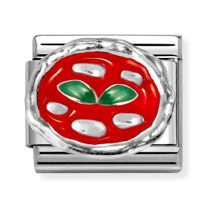 Nomination Composable Classic Charm Pizza - Edelstahl, Silber 925, Emaille