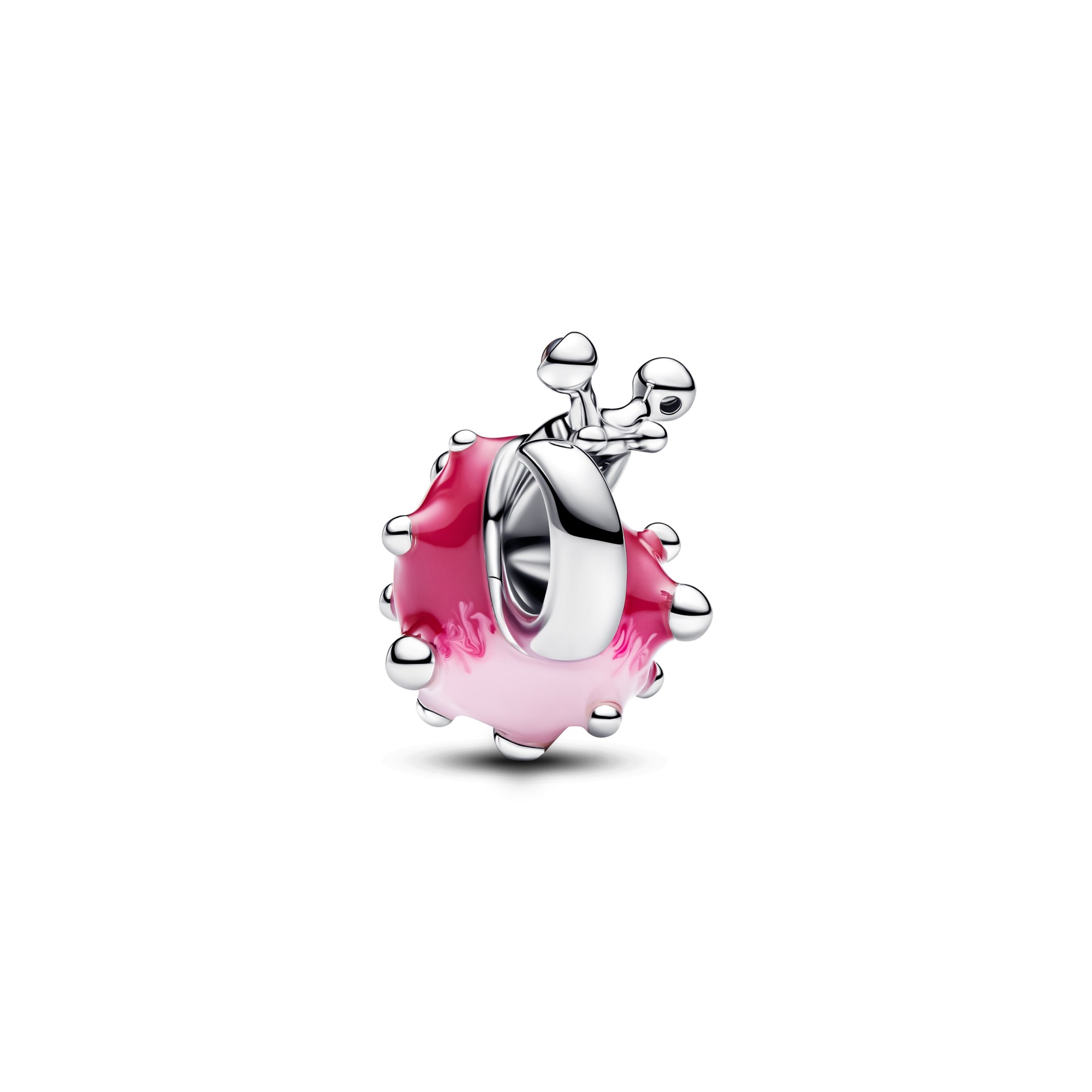 Pandora Rosafarbene Schnecke Charm - Sterling Silber - Zirkonia + Emaille Pink – Ansicht 3