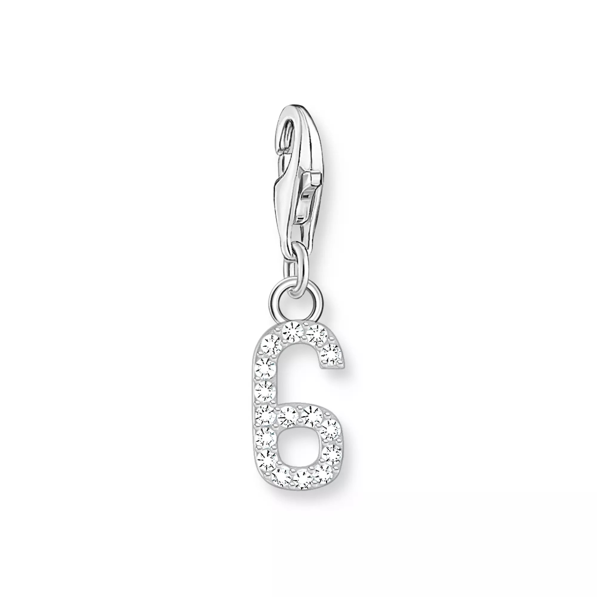 Thomas Sabo Charm-Anhänger - Zahl 6 - Silber & Zirkonia