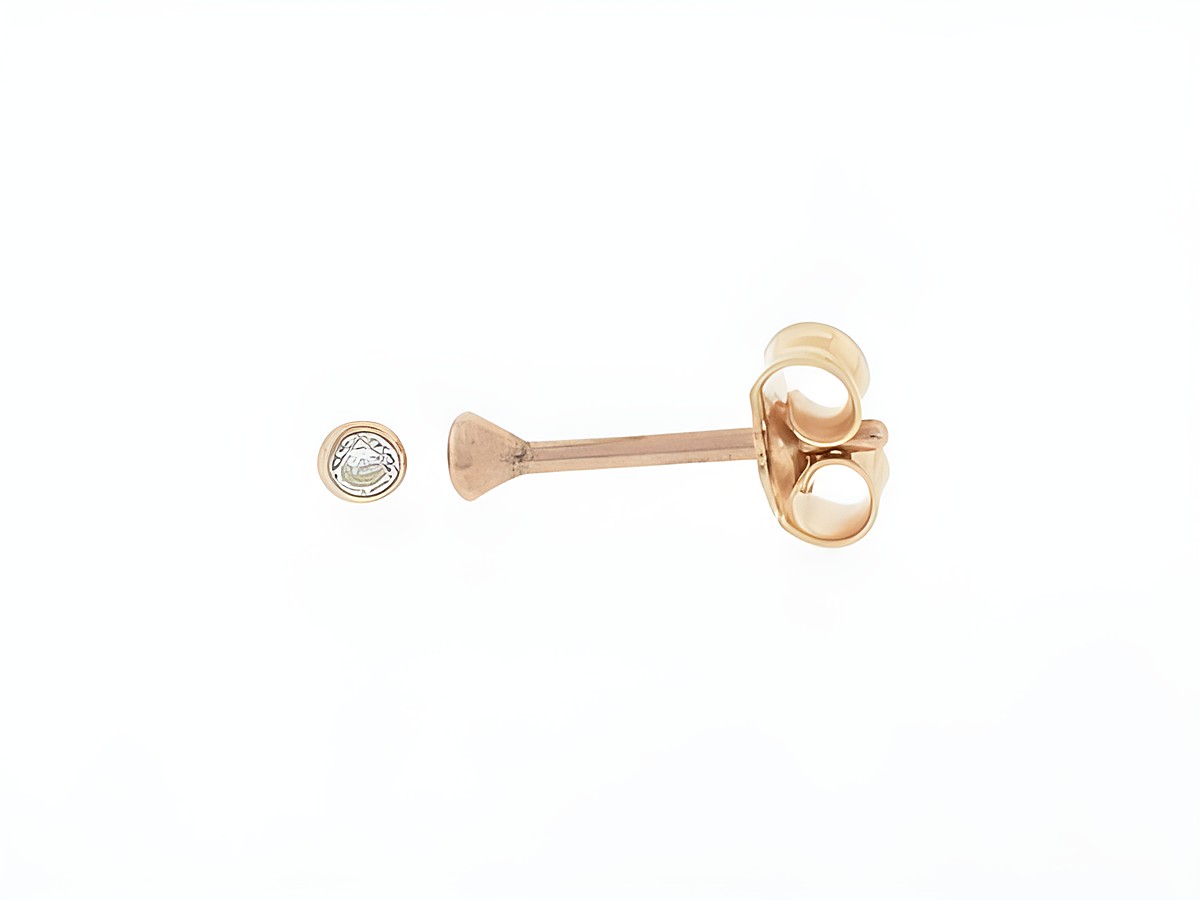 Silber Ohrringe in Kelchform, Silber rosé vergoldet, Durchmesser 2,2 mm, mit Zirkonia, Hersteller Juwelier Harnisch. Ideal für einen eleganten Look.