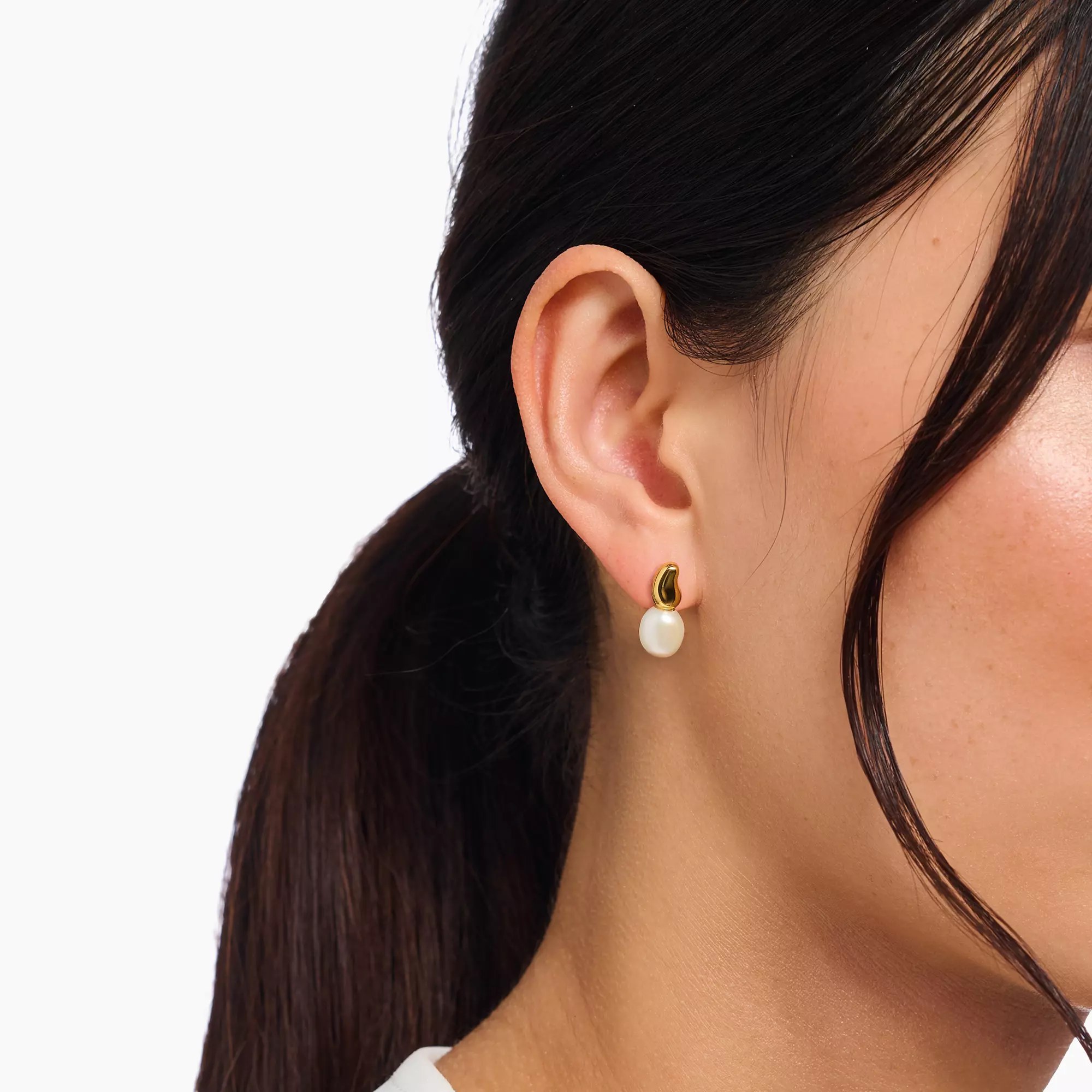 Thomas Sabo Ohrstecker - Zuchtperle - Bold Elegance - Silber vergoldet – Ansicht 4