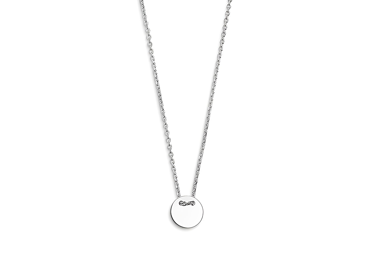 Xenox Sterling Silber Kette XS3567 mit Ankerkette, 40-45 cm lang, ausgestattet mit einer gravierbaren runden Gravurplatte, ideal für persönliche Botschaften.