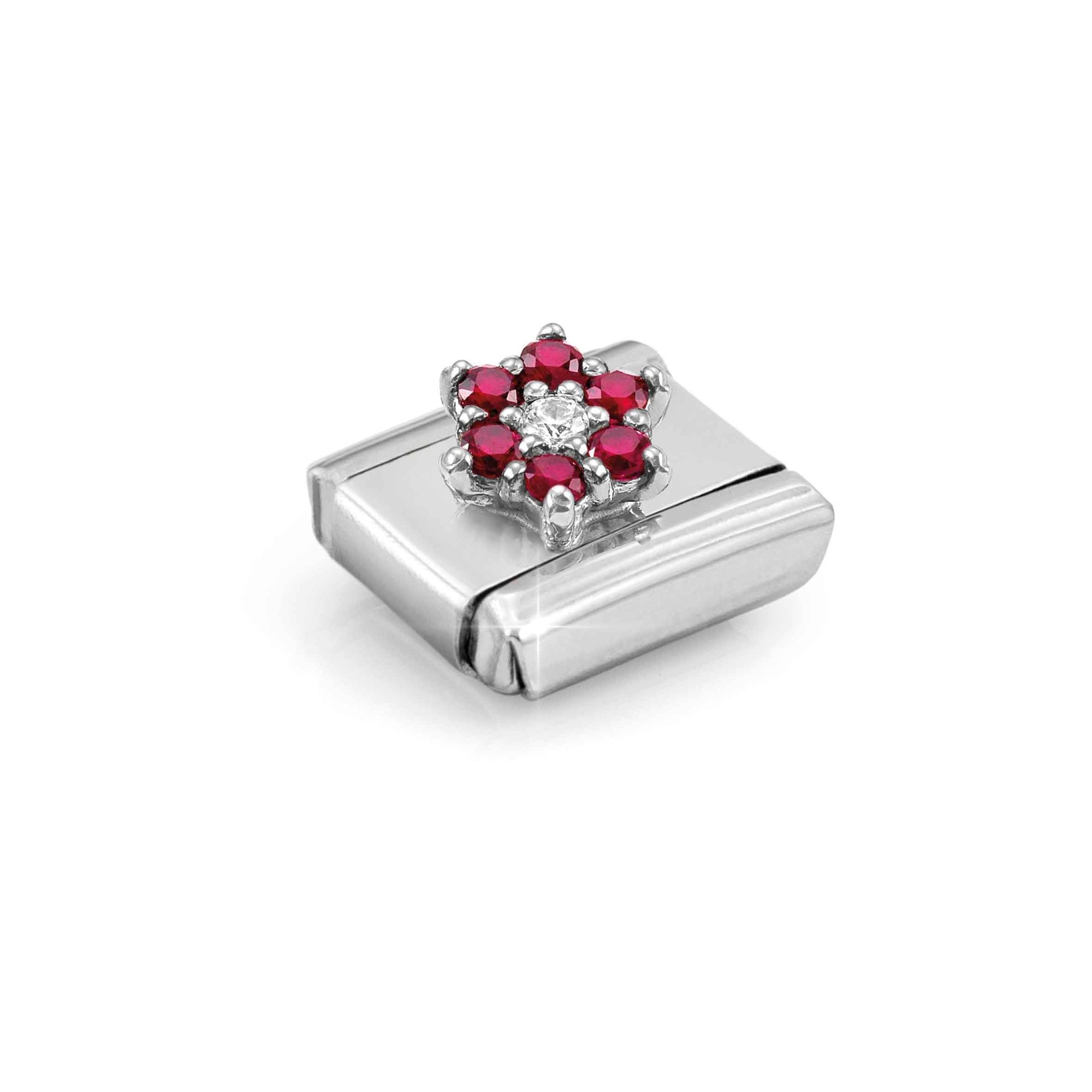Nomination Composable Classic Charm Blume rot-weiß - Edelstahl, Sterling Silber, Zirkonia – Ansicht 4