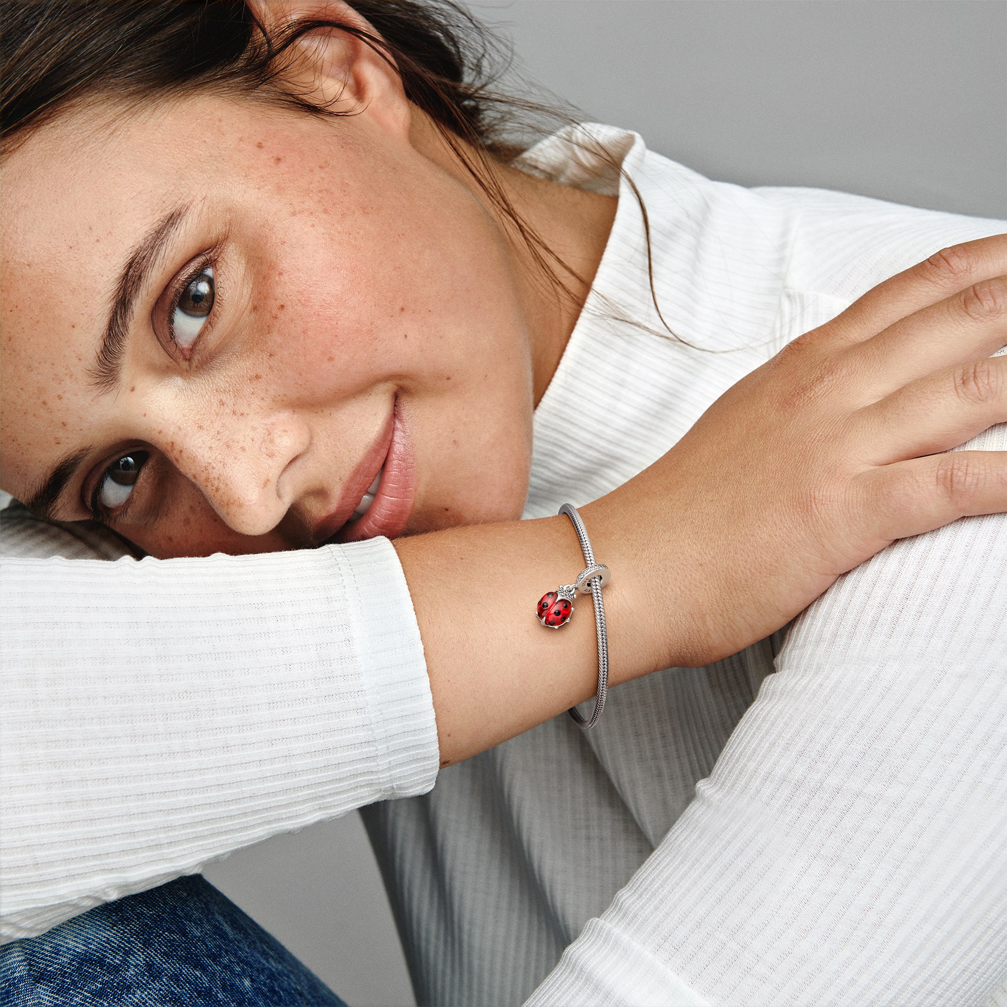 Pandora Charm Anhänger - Marienkäfer - Silber - Steinmix Mehrfarbig – Ansicht 4