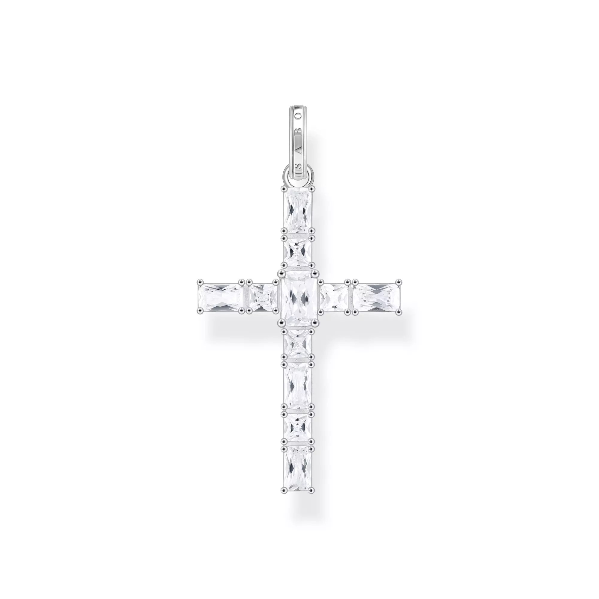 Thomas Sabo Anhänger - Silber + Zirkonia - pink - Kreuz
