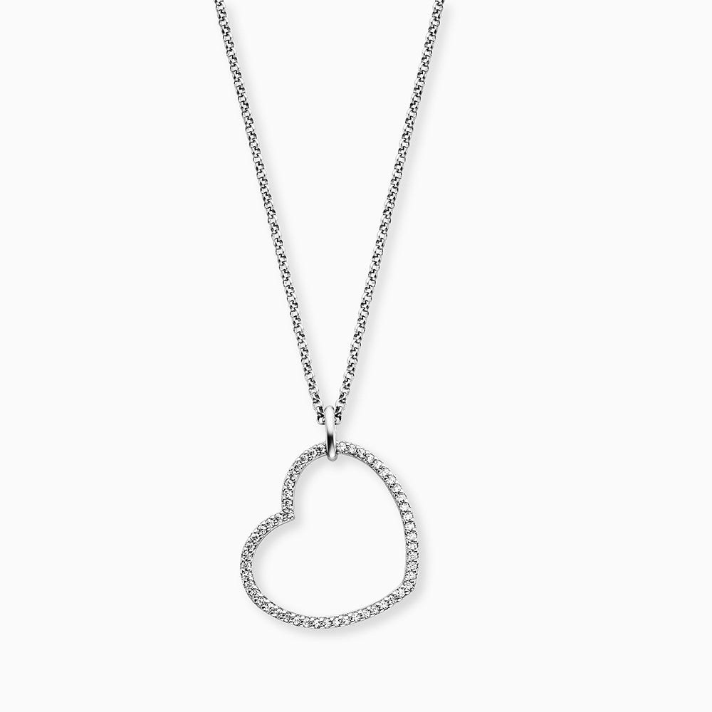 Engelsrufer Kette Herz mit Zirkonia - Silber rhodiniert 42 cm – Ansicht 2