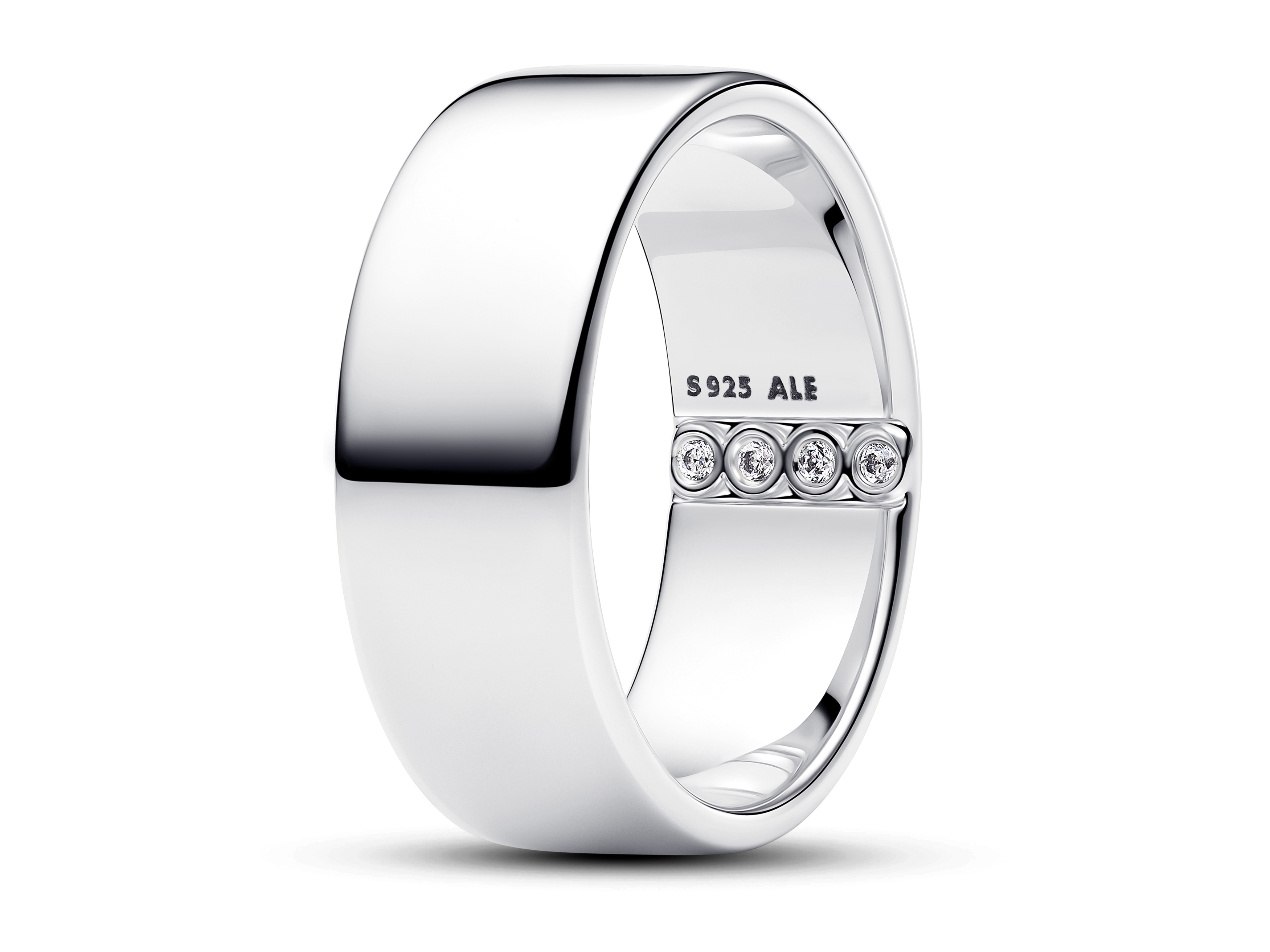 Pandora 194774C01-60 - Klassischer breiter Bandring - Sterling Silber - Zirkonia - Gr. 60