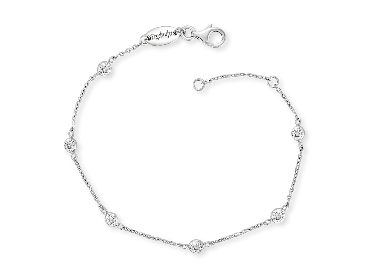 Engelsrufer ERB-LILMOON-ZI MOON Armband Moonlight aus rhodiniertem Silber mit Zirkonia, filigranes Design mit funkelnden Elementen, 17 cm lang, eleganter Verschluss.