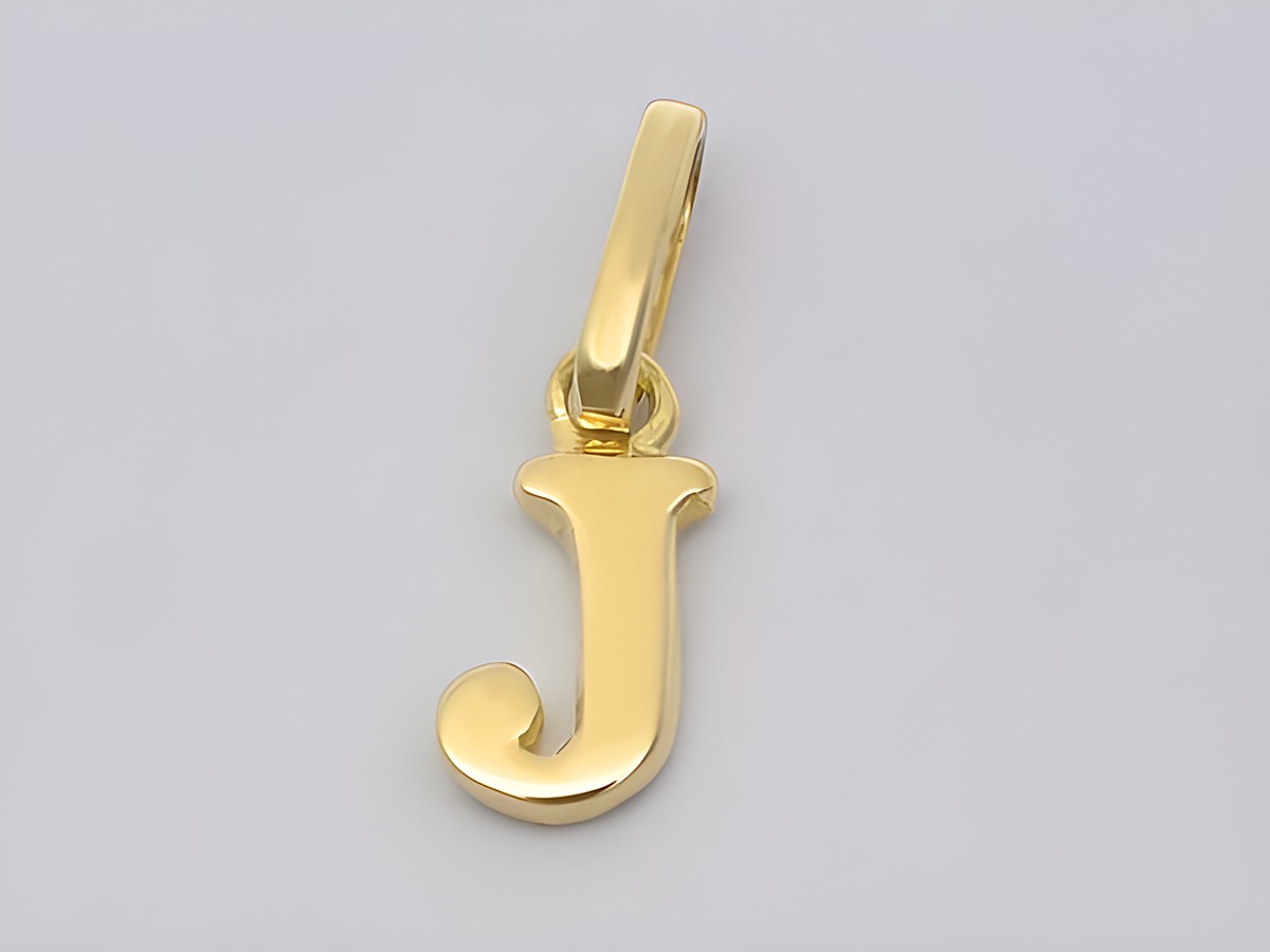 Gold Buchstaben Anhänger Buchstabe J aus Gold 585, Hersteller Juwelier Harnisch, elegantes Design, ideal als persönliches Geschenk oder zur Verschönerung von Schmuckstücken.