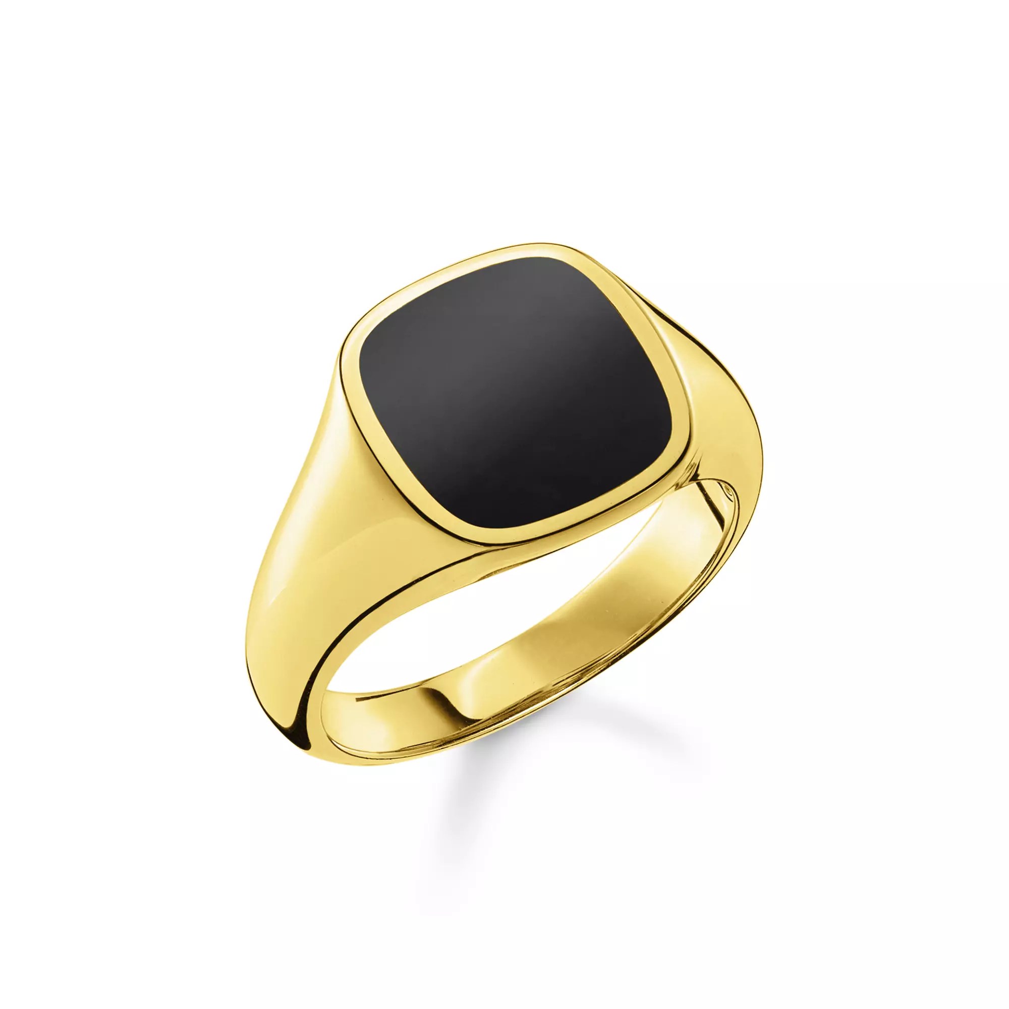 Thomas Sabo Ring Sterling Silber - vergoldet Gelbgold + Onyx schwarz