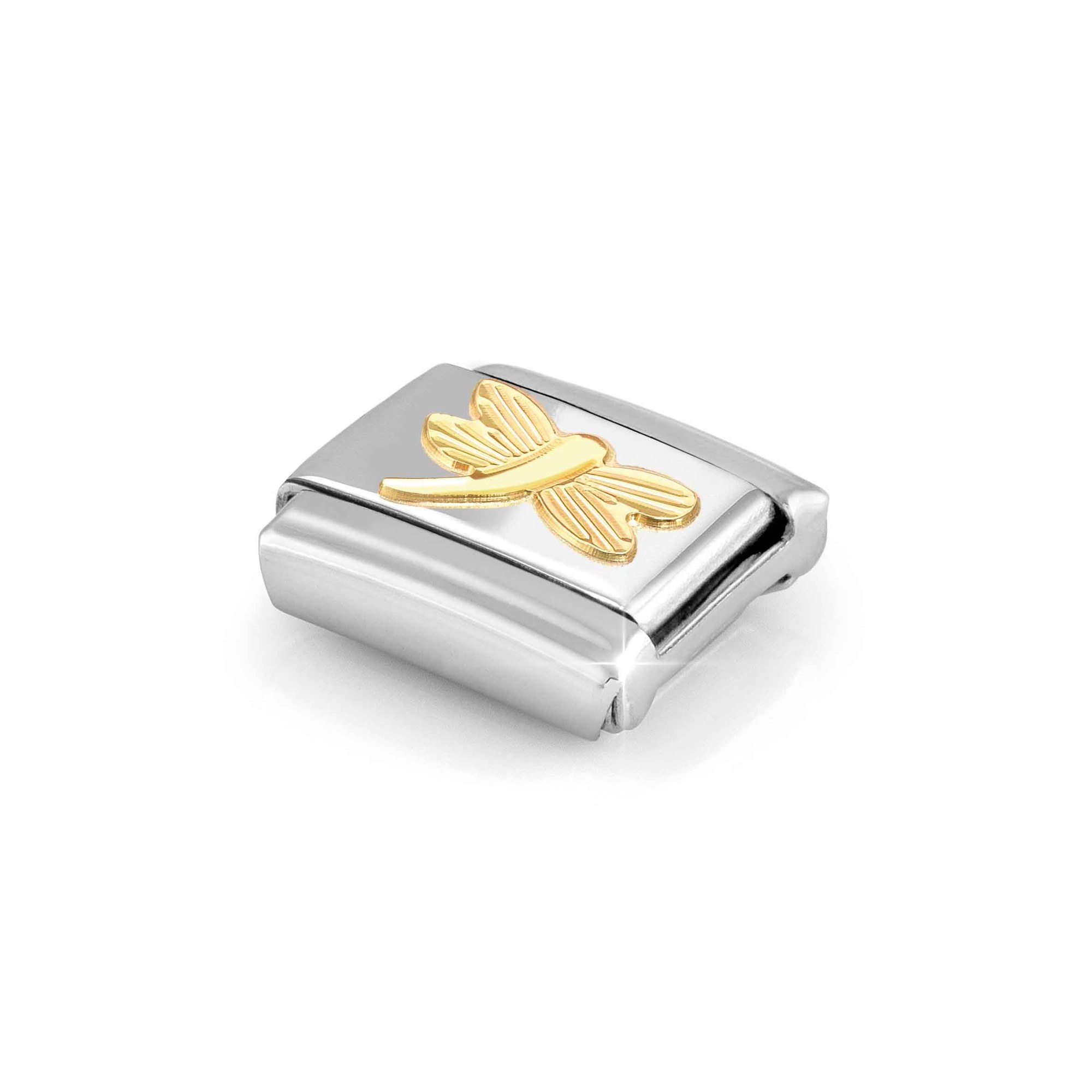 Nomination Composable Classic Charm Libelle - Edelstahl, Gold 750 Gelbgold, diamantiert – Ansicht 3