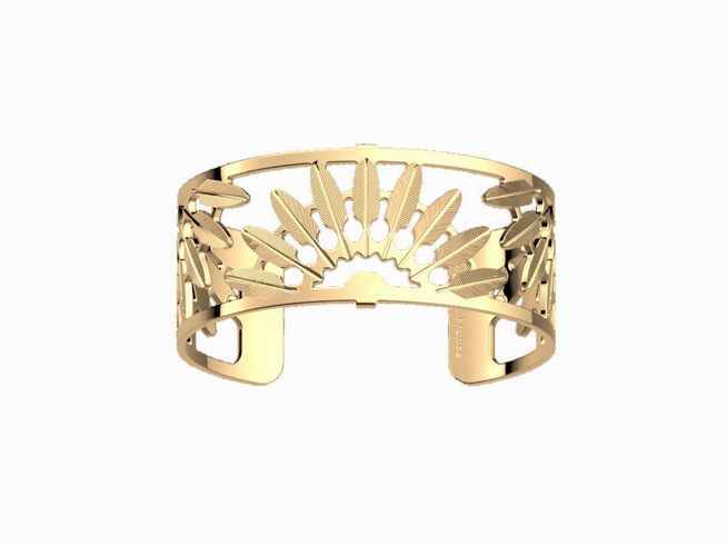 Armreif von Les Georgettes MAÂT 7035488 mit 25 mm Breite in Gold mit Gelbgold Finish, filigranes Design mit Sonnenmotiven, elegant und stilvoll für individuelles Styling.