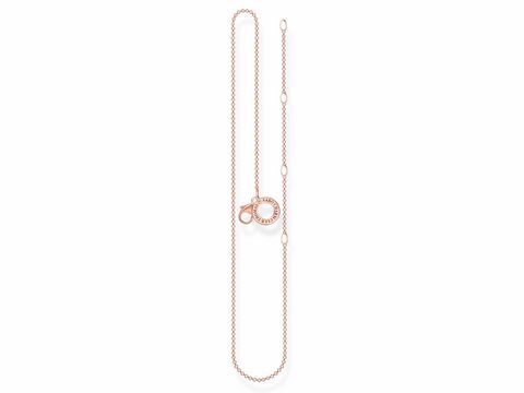 Silberne und roségoldene Thomas Sabo Kette in den Längen 38, 40, 42, 45 cm mit einem eleganten Verschluss und feinem Kettenmuster. Ideal für jedes Outfit.