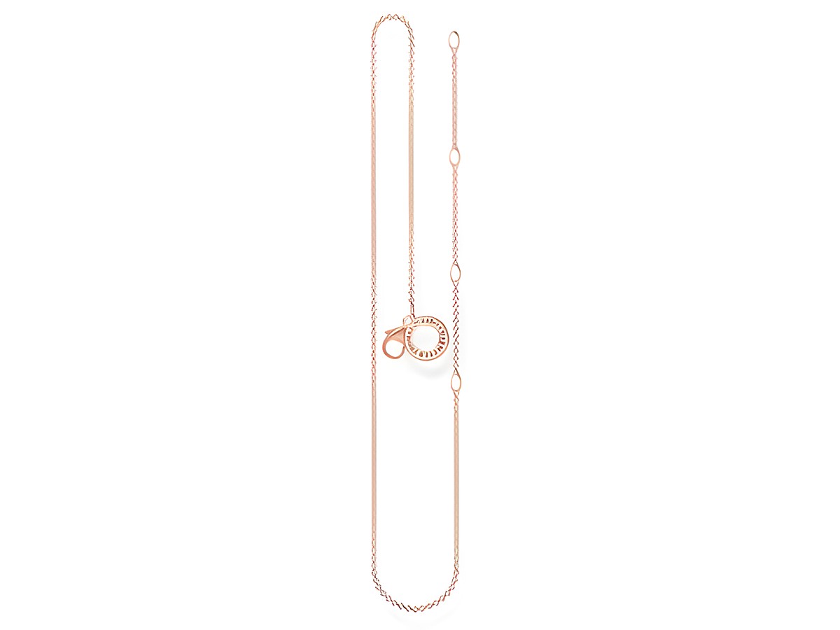 Silberne und roségoldene Thomas Sabo Kette in den Längen 38, 40, 42, 45 cm mit einem eleganten Verschluss und feinem Kettenmuster. Ideal für jedes Outfit.
