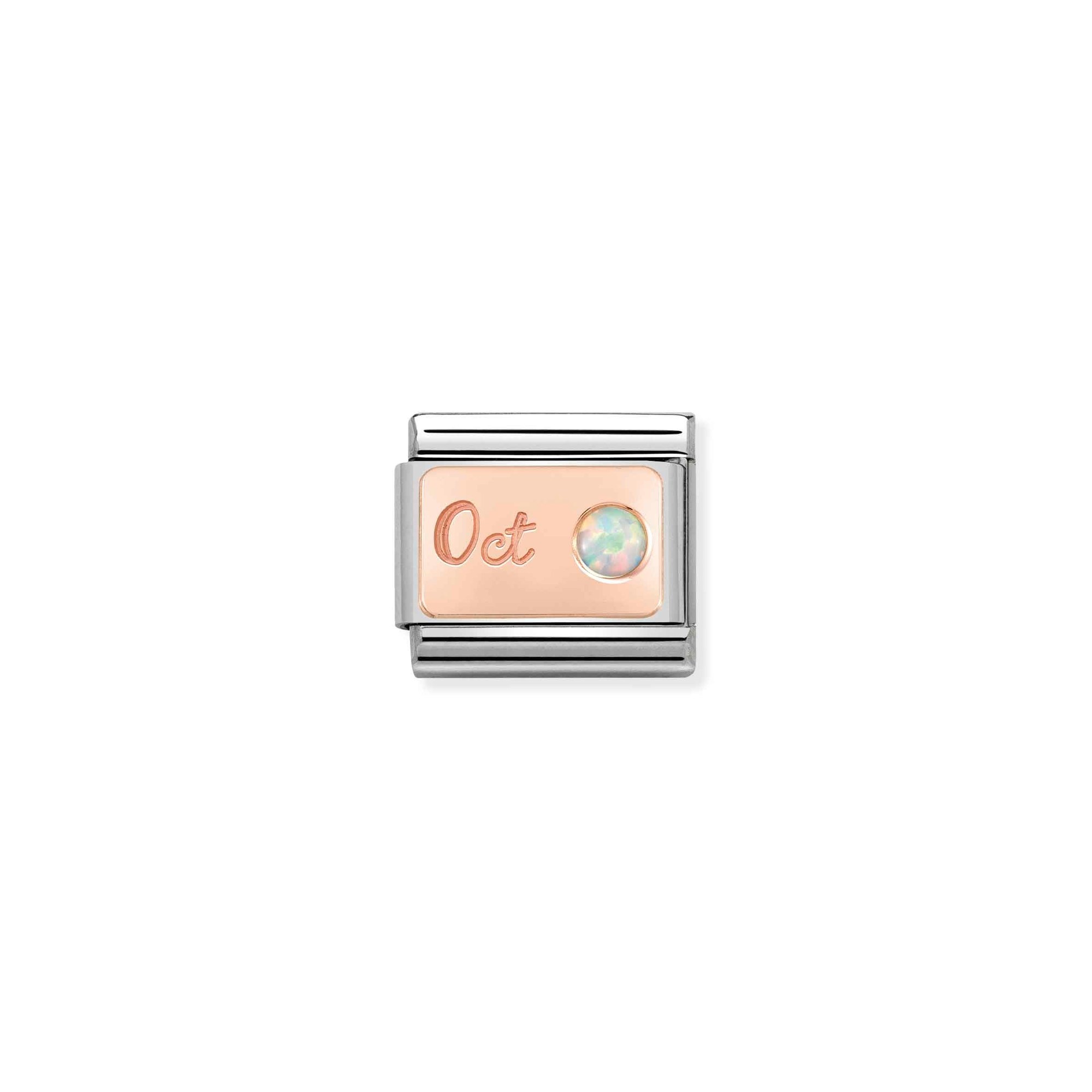 Nomination Composable Classic Charm Monatsstein Oktober Opal - Edelstahl, Gold 375 Roségold
