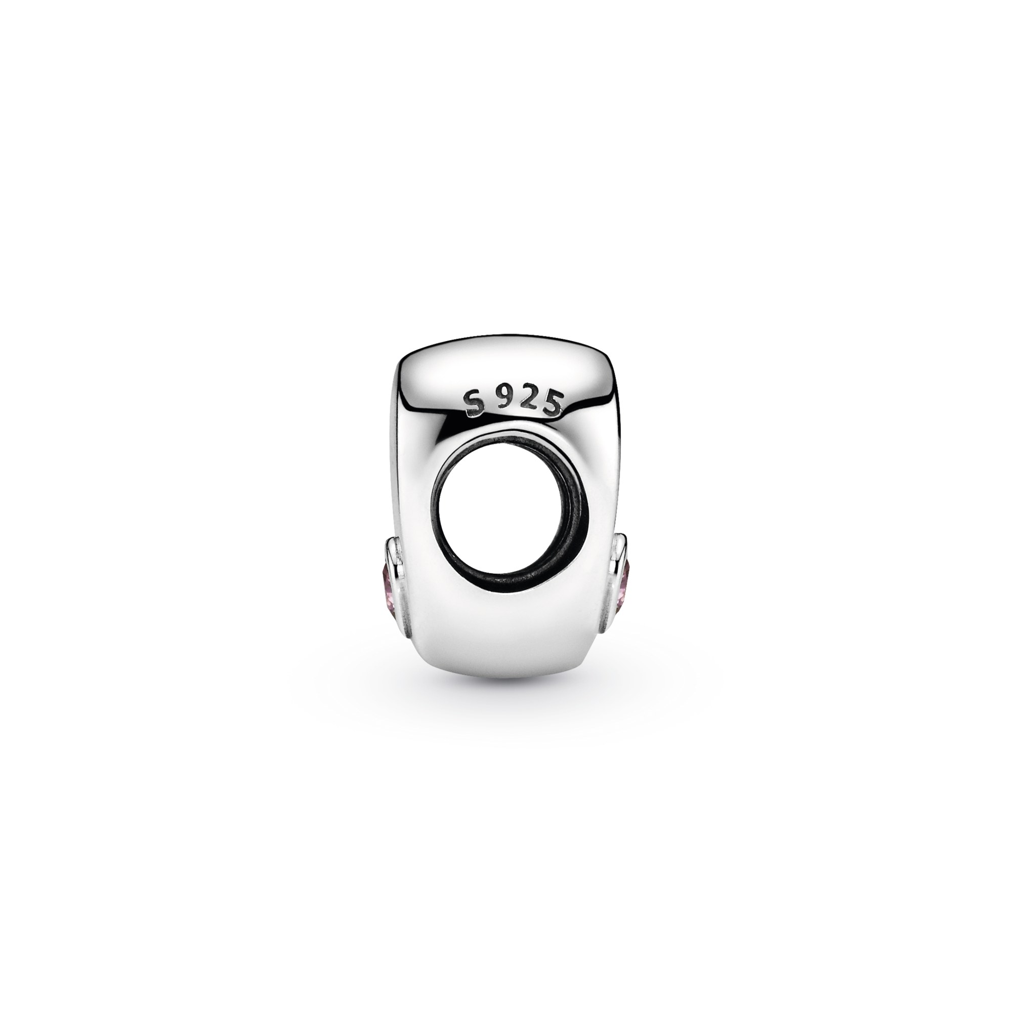 PANDORA Sister-Herz - Silber Charm - Zirkonia rosa – Ansicht 2