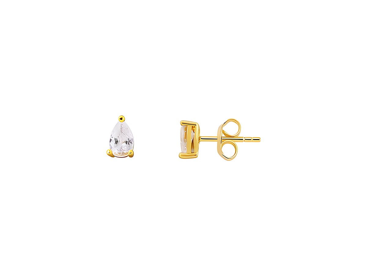 Zwei Xenox Sterling Silber Ohrringe XS6073G mit fancy cut, in Gelbgold vergoldet, eine tropfenförmige Gestaltung und ein schlichter Stecker, elegant und hochwertig.