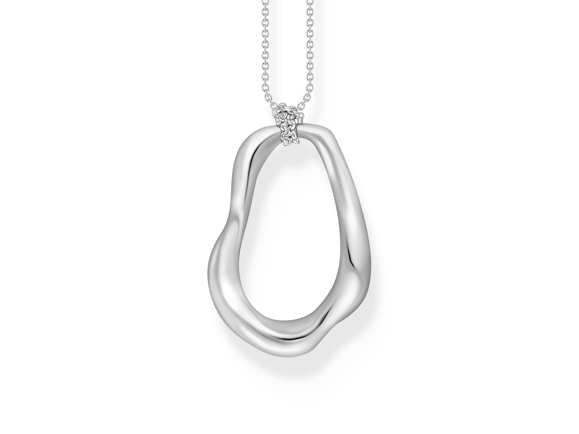 Thomas Sabo Kette KE2319-001-39-L70 aus Silber vergoldet mit einem eleganten, gewundenen Anhänger, ideale Ergänzung für stilvolle Looks. Längenangabe 70 cm, modern und zeitlos.