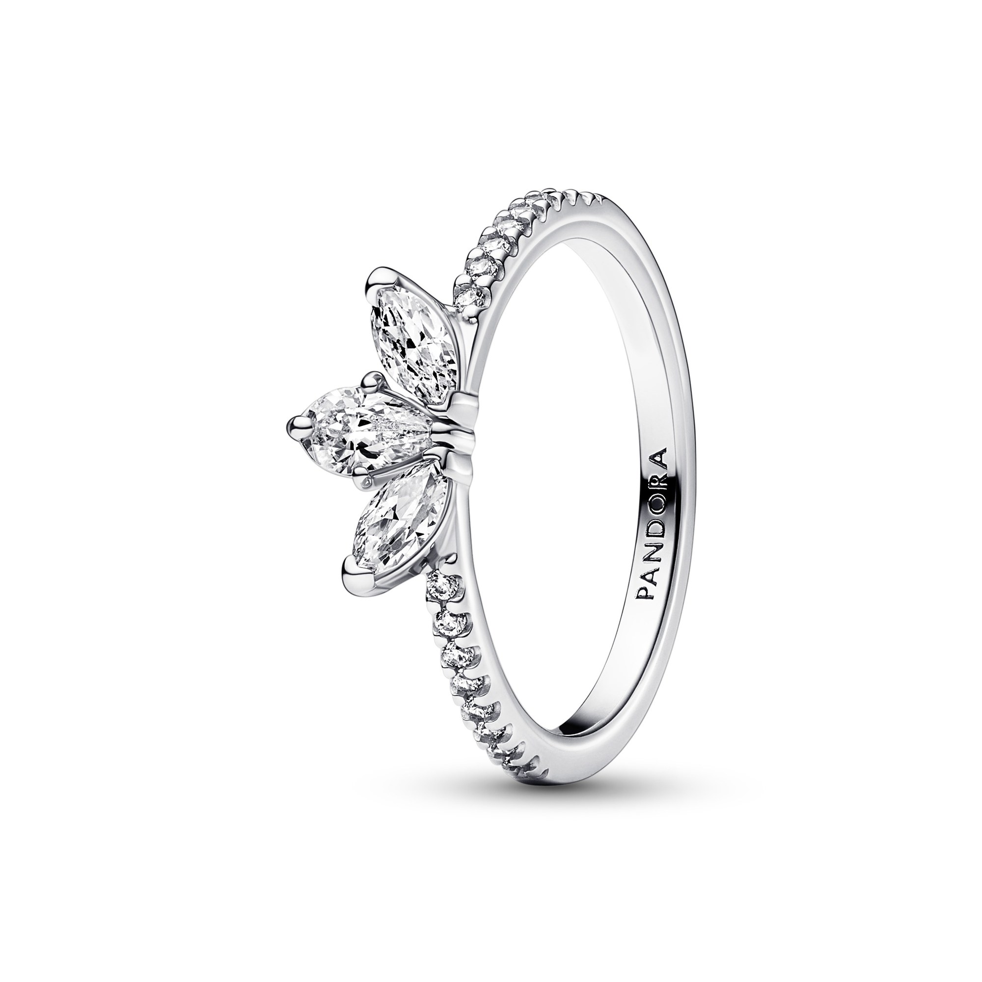Pandora funkelndes Herbarium Cluster Ring - Sterling Silber - Zirkonia - Klar