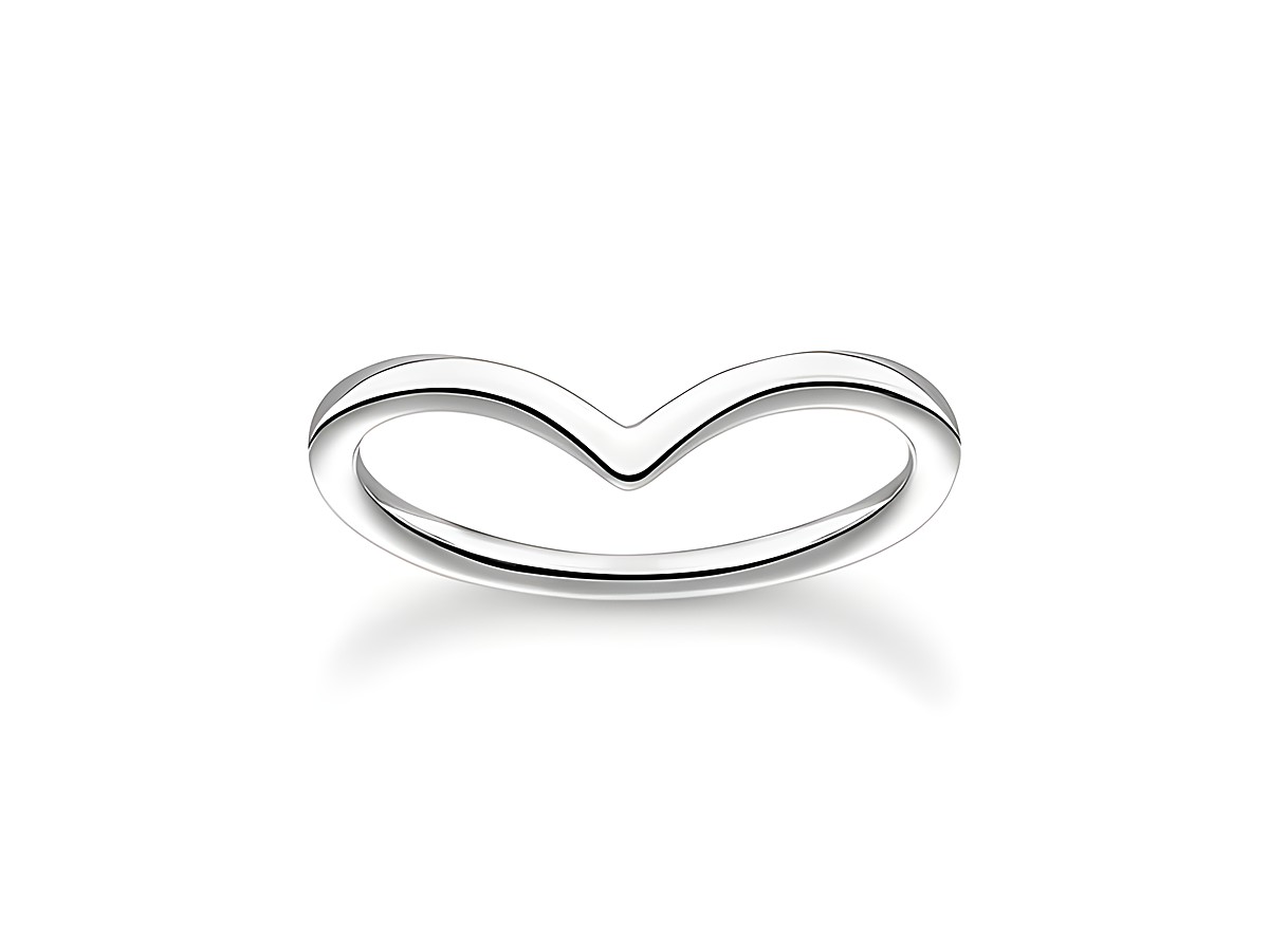 Thomas Sabo Ring TR2393-001-21-50 aus Sterling Silber in Größe 50, mit elegantem V-Design, glänzender Oberfläche und feinem, modernem Look. Ideal für stilvolle Akzente.