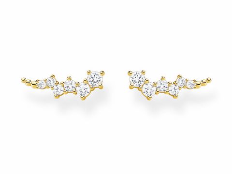 Ohrkletterer aus der Thomas Sabo Charming Collection H2157-414-14 in Silber und Gelbgold, besetzt mit klaren Zirkonia, elegant und modern im Design. Ideal für jeden Anlass.
