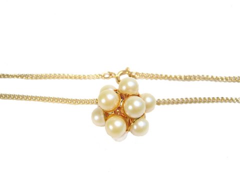 City Kette goldfarben 56 cm lang im Perlen-Look, ausgestattet mit einem stilvollen Anhänger, hergestellt von Juwelier Harnisch, elegantes Set für einen besonderen Anlass.