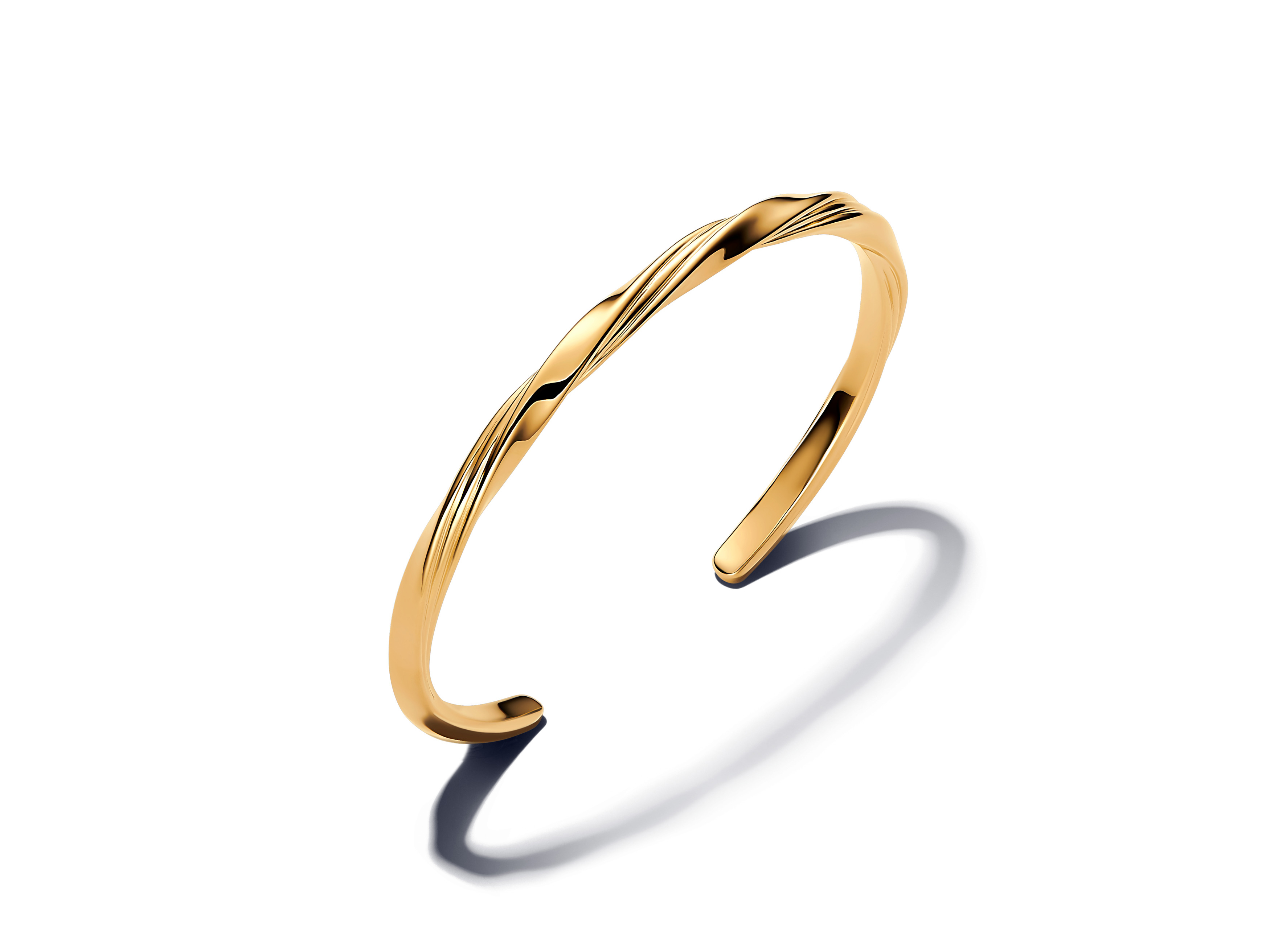 Pandora ESSENCE 563869C00-1 - verdrehter offener Armreif - Gelbgold Vergoldung - 16,00 cm