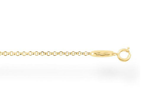 Erbskette von Thomas Sabo aus Silber vergoldet in Gelbgold, 45 cm lang, ohne Anhänger, mit Karabinerverschluss und gravierter Marke. Ideal für jedes Outfit.