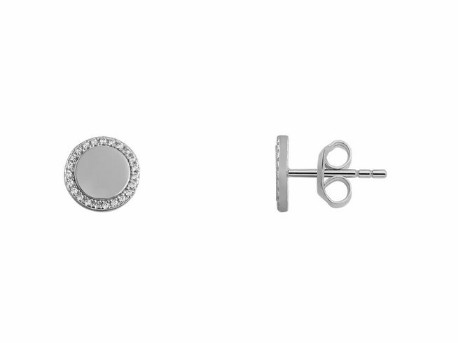 Xenox Sterling Silber Ohrringe XS6090 CLASSIC CIRCLE in eleganter runder Form mit funkelndem Steinrand, geeignet für jeden Anlass und idealer Ohrschmuck für stilbewusste Frauen.