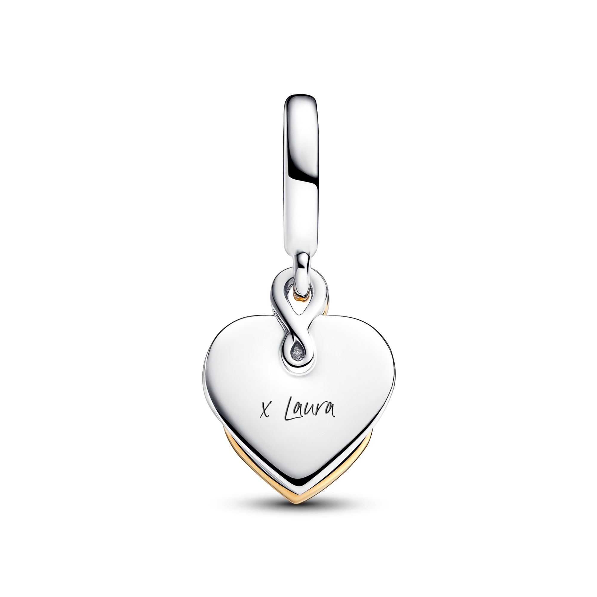 Pandora Mama doppelter Charm-Anhänger Silber & Vergoldung - Lab-Grown Diamant – Ansicht 3