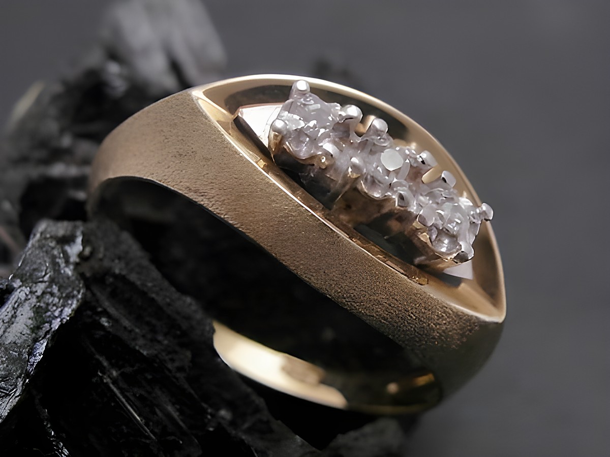 Gold Ring verführerisch Gold 585 bicolor mit Diamant Goldring Gr. 55, Hersteller Juwelier Harnisch bis Gr. 56/18, elegant und glänzend, ideal als Schmuckstück für besondere Anlässe.