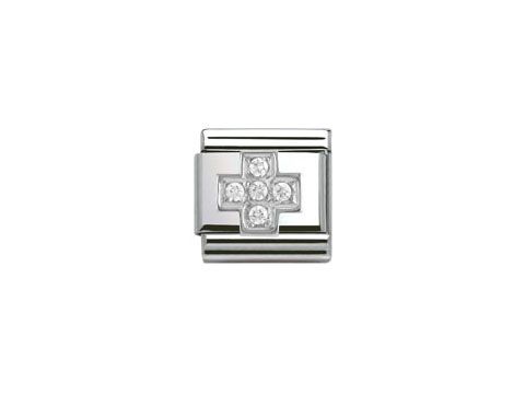 Kreuzanhänger aus Silber mit Zirkonia besetzt, Hersteller Nomination, Modell Classic 330304 03 - Silber und Glanz harmonieren perfekt für stilvolle Akzente.
