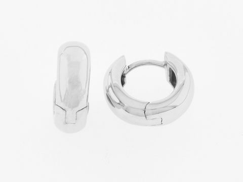 Silber Creolen rhodiniert mit einem Durchmesser von 1,2 cm, hergestellt von Juwelier Harnisch, elegant und zeitlos, ideal für jeden Anlass.