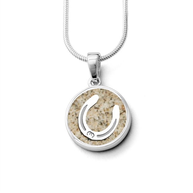 DUR Anhänger - Pferdeglück Hufeisen - Strandsand - P4521 - Sterling Silber rhodiniert – Ansicht 2