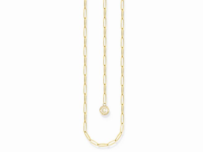 Kette von Thomas Sabo X2089-427-39-L70 in Silber mit vergoldeten Elementen und Kaltemail, 70 cm lang, ideal für charmante Kombinationsmöglichkeiten.