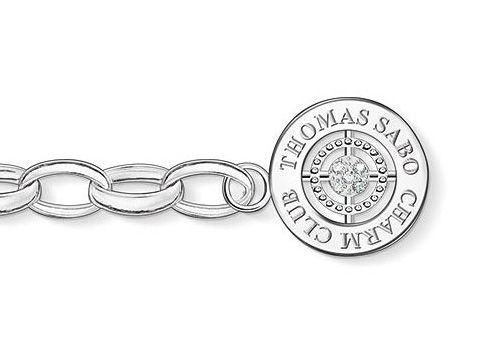 Thomas Sabo Jubiläums-Armband 16 cm aus Sterling Silber mit einem Diamant und Charm in Silber, elegant und zeitlos gestaltet für modebewusste Frauen.
