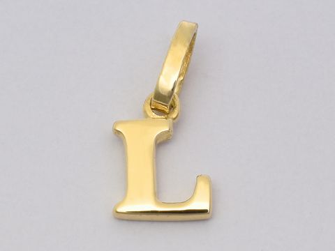 Gold Buchstaben Anhänger Buchstabe L aus Gold 750, hergestellt von Juwelier Harnisch, elegantes und zeitloses Design, ideal für personalisierte Schmuckstücke.