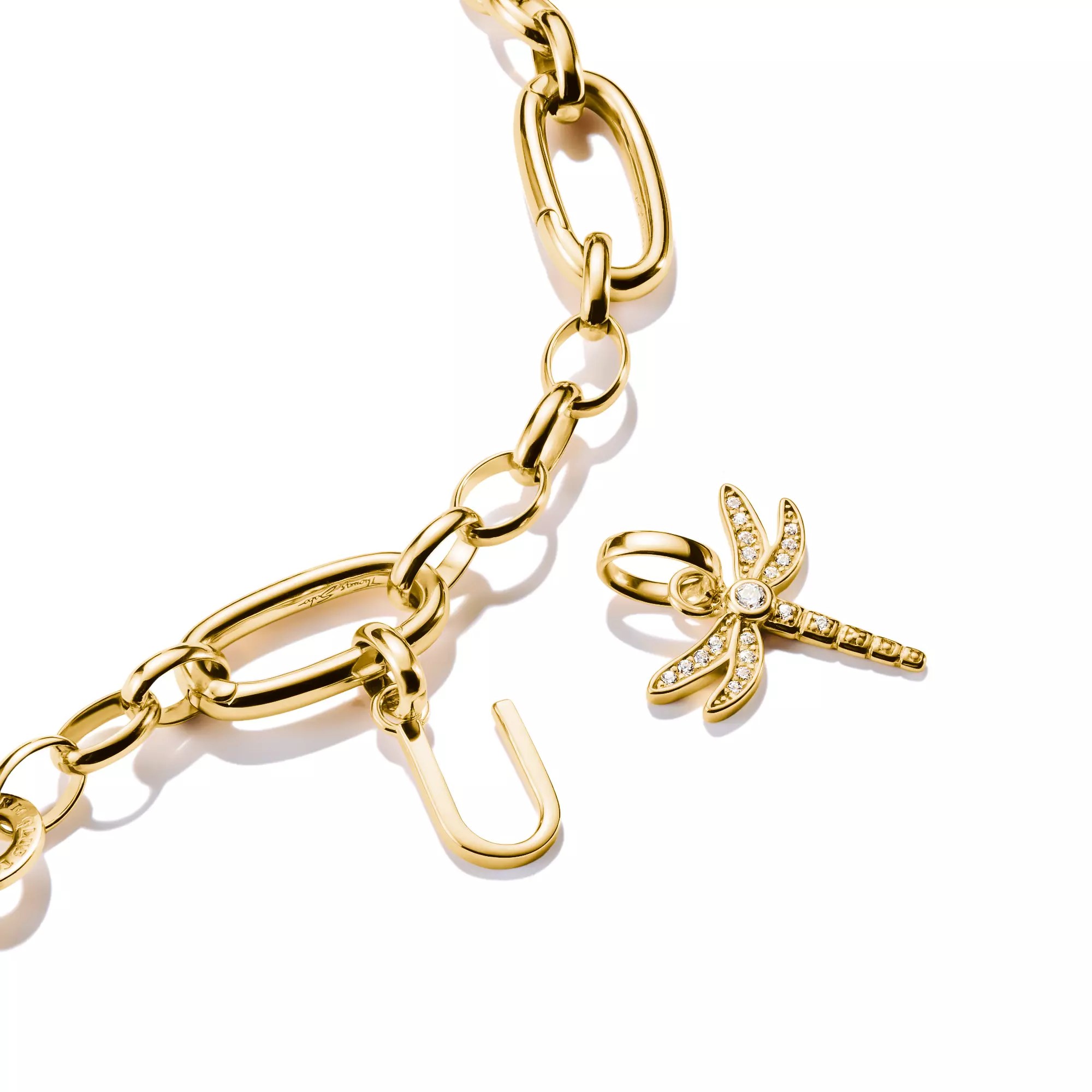 Thomas Sabo Connect - Buchstabe U - Charm mit Öse - Silber & Gelbgold Verg. – Ansicht 3