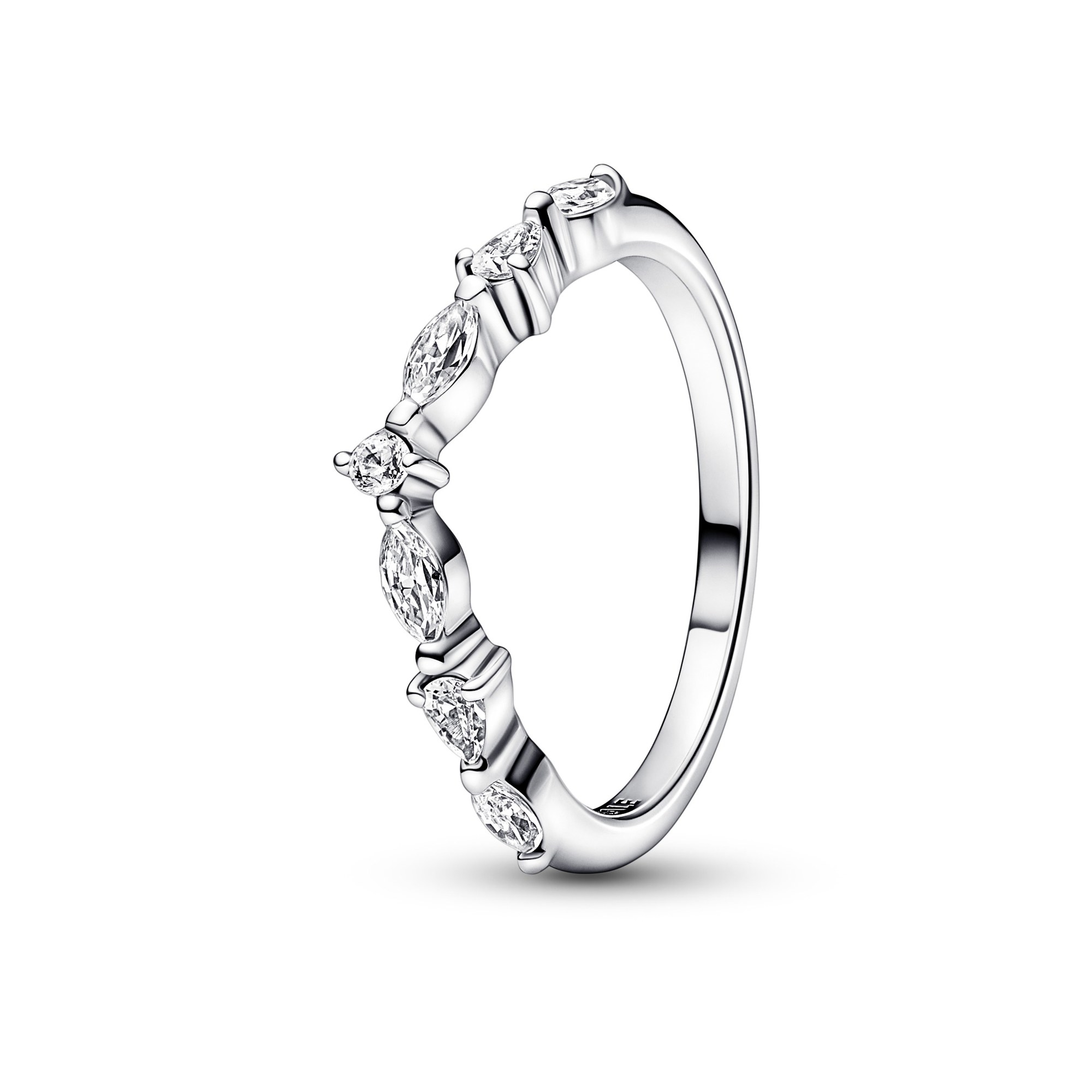 Pandora Wishbone funkelnde Schliffe Ring - Sterling Silber - Zirkonia - Klar