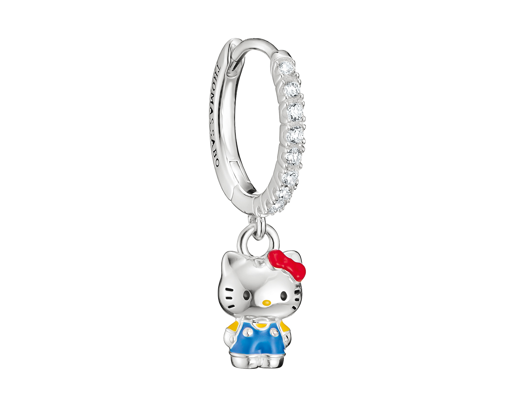 Thomas Sabo Hello Kitty CR774-M06-7 - Einzel-Creole 1 Stück - versilbert & Emaille