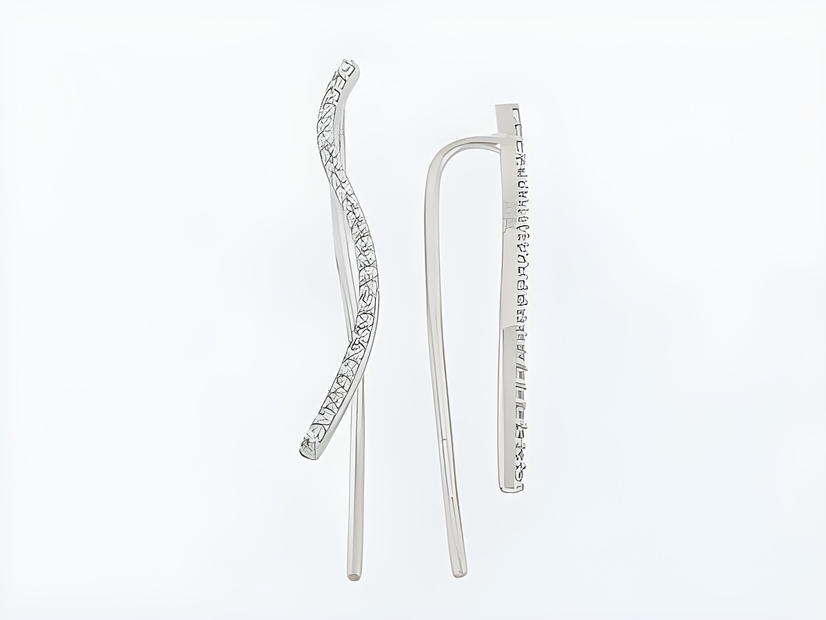 Ohrringe Silber rhod. Welle fabelhaft Klammer Zirkonia, Hersteller Juwelier Harnisch Zirkonia, elegantes Design mit funkelnden Zirkonia-Steinen und einer modernen, geschwungenen Form.