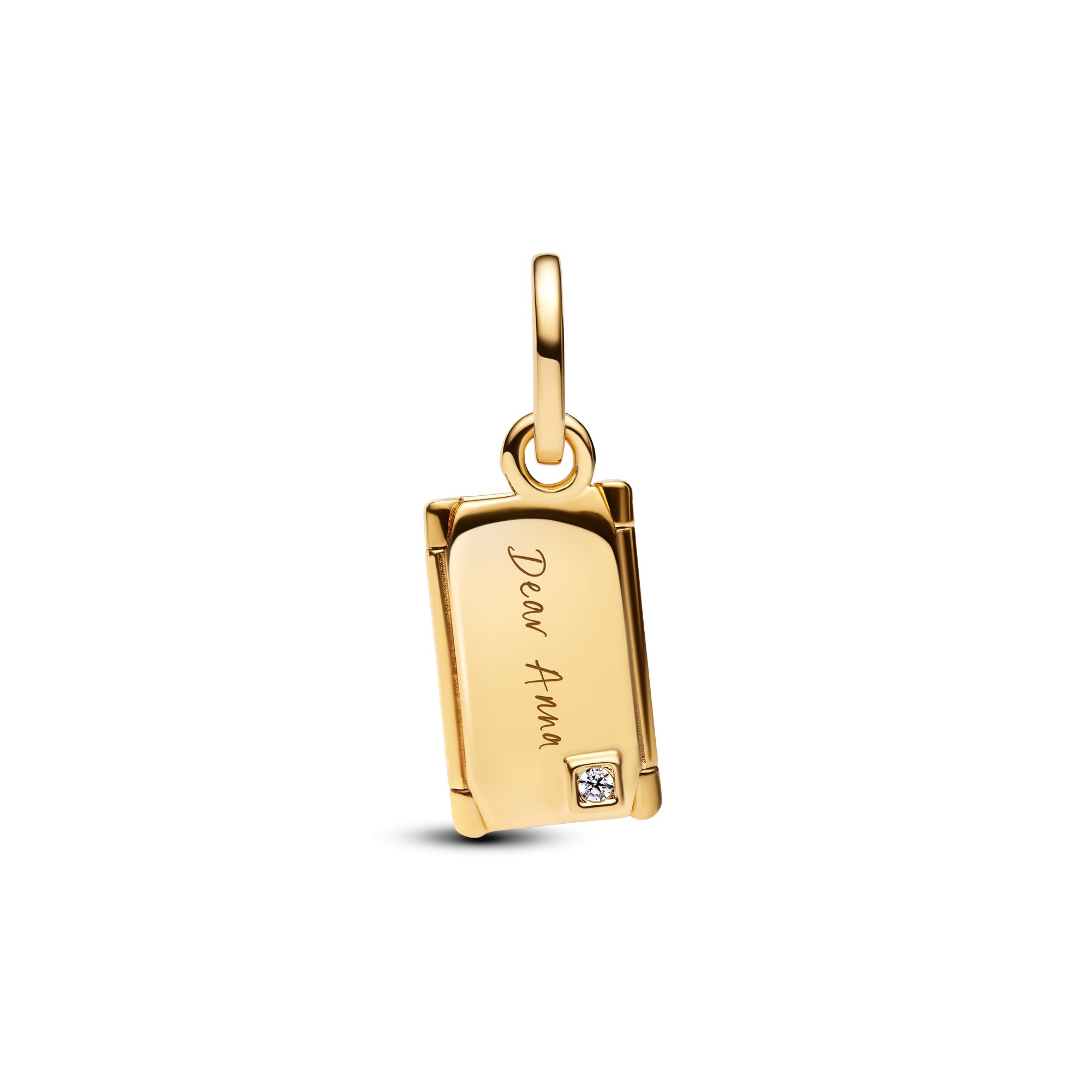 Pandora zu öffnendes Kuvert - Charm Anhänger - Gelbgold Vergoldung - Zirkonia – Ansicht 5